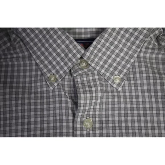 Vineyard Vines Button-Up Shirt Men L Gray/White Gingham Slim Fit Logo Embroidery - Picture 5 of 10